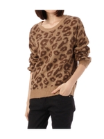 レオパード柄ニットプルオーバー/サンドベージュ(153)