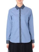 ワンポケット配色ダンガリーシャツ/ネイビー(093)