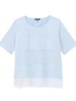 刺しゅうボーダーカットソー/ライトパープル(081)