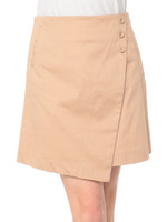 綿サテン台形SK/ベージュ