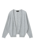 [L]ウール混トッパーニットカーディガン/ダークグレー(013)