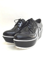 【R&E】厚底フラットレースアップマニッシュシューズ/ホワイト