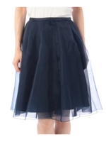 オーガンジータックフレアスカート/ネイビー(093)