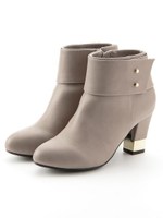 ゴールドパーツアンクルブーツ/ブラウン系