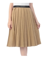 フェイクスエードプリーツスカート/ライトベージュ(051)
