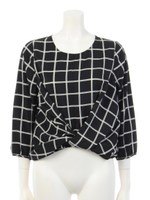 チェックデシンフロント絞りＢＬ/ブラック