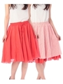 リバーシブルフレアスカート/レッド(062)