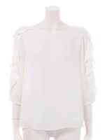 袖ラッフルブラウス/ベージュ