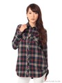脇タブチェックシャツチュニック/コイアオ