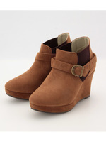 2WAYサイドゴアウエッジブーツ/ブラウン系(042)