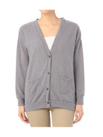 Vネックロングカーディガン/ネイビー系(093)