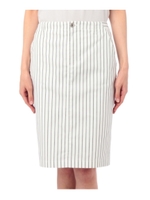 [L]トラッドストライプスカート/ホワイト(301)