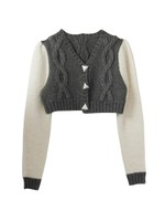 cableknit cardigan/gray*off