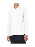 コットン×ケーブル異素材シャツ/ネイビー系(493)