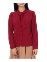 ジョーゼットボウタイブラウス/レッド(062)