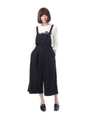 ストライプエプロン風サロペット/ダークグレー(313)