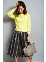 ストライプガウチョパンツ/キャメル