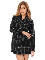 チェックコート/BLACK