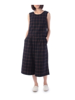 チェック柄トップス+ガウチョパンツSET/キャメル(141)