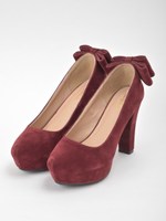 バックリボンパンプス/レッド