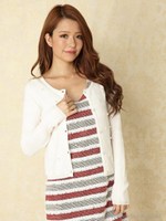 ランダムパールニットカーデ/RED