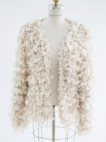 ループ編みニットカーディガン/ベージュ