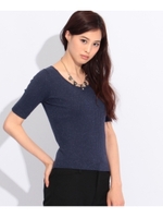 ワイドリブラメニット/ブルー系(094)