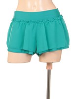 【BENETTON】シフォンショートパンツ/グリーン
