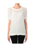 スラブかぎ針風ニット/ホワイト(002)