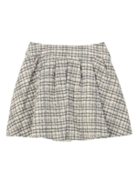 ツィード織りタックミニスカート/ホワイト(005)