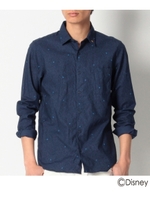 小花柄シャツ(ミッキー)/サックス(190)