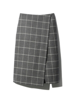 ウィンドーペーンチェック ラップスカート/ダークグレー(213)