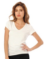 シンプルＶネックシャツ/WHITE