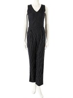 ピンストライプオールインワン/ネイビー