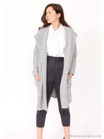 ポケットケーブルデザインロングカーディガン/キャメル