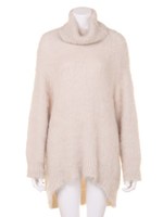 ロングモヘアプルオーバー/BLKxWHT