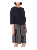 腰巻風ワンピース/グレー(012)