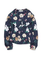 中花柄ブラウス/NVY