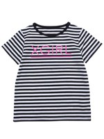 STRIPED S/S TEE UNDERLINE/ピンク