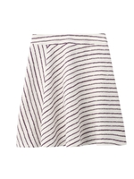 [L]かすれタッチボーダーフレアスカート/パープル(108)