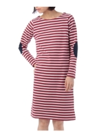 エルボーパッチボーダーワンピース/ホワイト系(302)