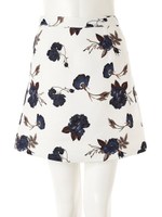 フラワーAラインミニスカート/ホワイト