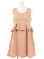 フレアペプラム 後ろあきワンピ/BG