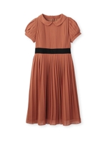 プリーツジョーゼットワンピース/ダークブラウン(043)