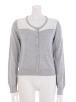 レースドッキングニットカーディガン/モクグレー