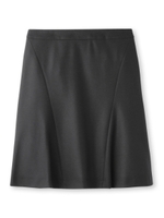 [L]ウール切り替えフレアスカート/ブラック(019)