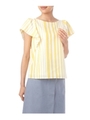 かすれストライププリントブラウス/イエロー(032)
