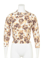 オリジナルぼかしフラワープリントニット/イエロー