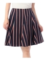 ストライププリーツスカート/ブルー系(394)