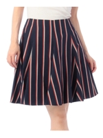 ストライププリーツスカート/ブルー系(394)